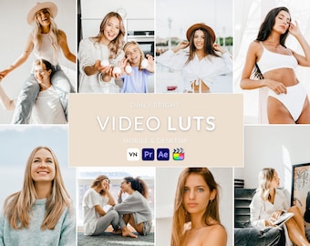 Daily Bright Video LUTs, Cinematic Film Presets (Digital Download)