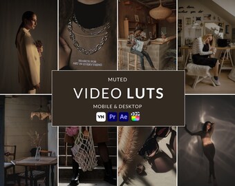 Muted Video LUTs, Cinematic Film Presets (Cube Files, Digital Download