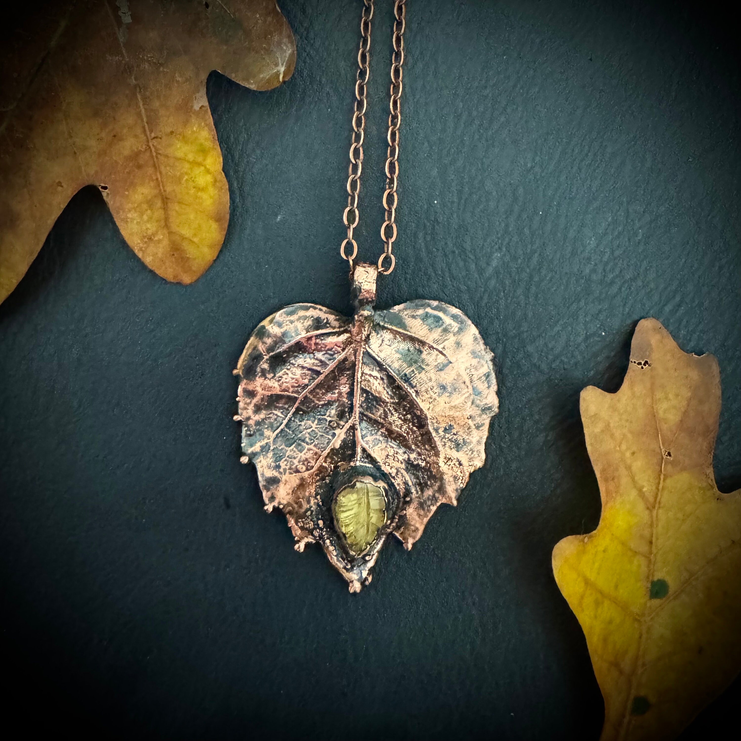 Leaf birthstone necklace best sale