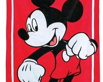 Red Classic Mickey Beach Towel | Disney Icon | Soft Absorbent Beach Towel for Kids & Adults