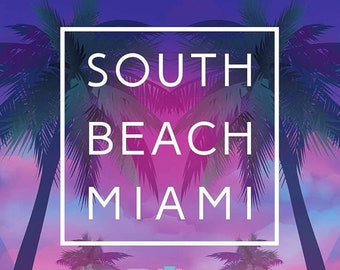 South Beach Miami Beach Towel - Vibrant & Stylish 30" x 60" - Perfect for Beach, Pool, or Travel