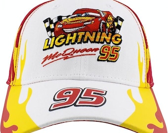 Lightning McQueen Cars Hat for Adults – Disney Pixar 95 Ka-Chow Red Racing Cap – Adjustable Cotton Dad Hat – Gift for Disney Fans