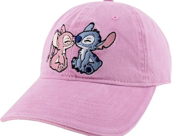Pink Lilo and Stitch Angel Baseball Cap | Disney Stitch Hat| Adjustable Character Hat for Travel Parks Gift