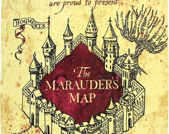 Vintage Harry Potter Marauders Map Beach Towel 30x60 | Hogwarts Wizard Gift | Magical Collectible | Soft Absorbent Pool & Travel Towel