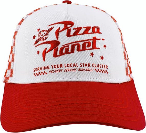 Vintage Toy Story Pizza Planet Trucker Hat Adult Mesh Snapback Pixar Disney Cap View 2