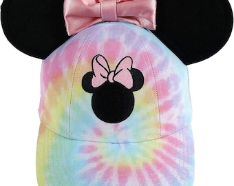 Youth Minnie Mouse Tie Dye Ear Hat - Vibrant Disney Cap for Kids