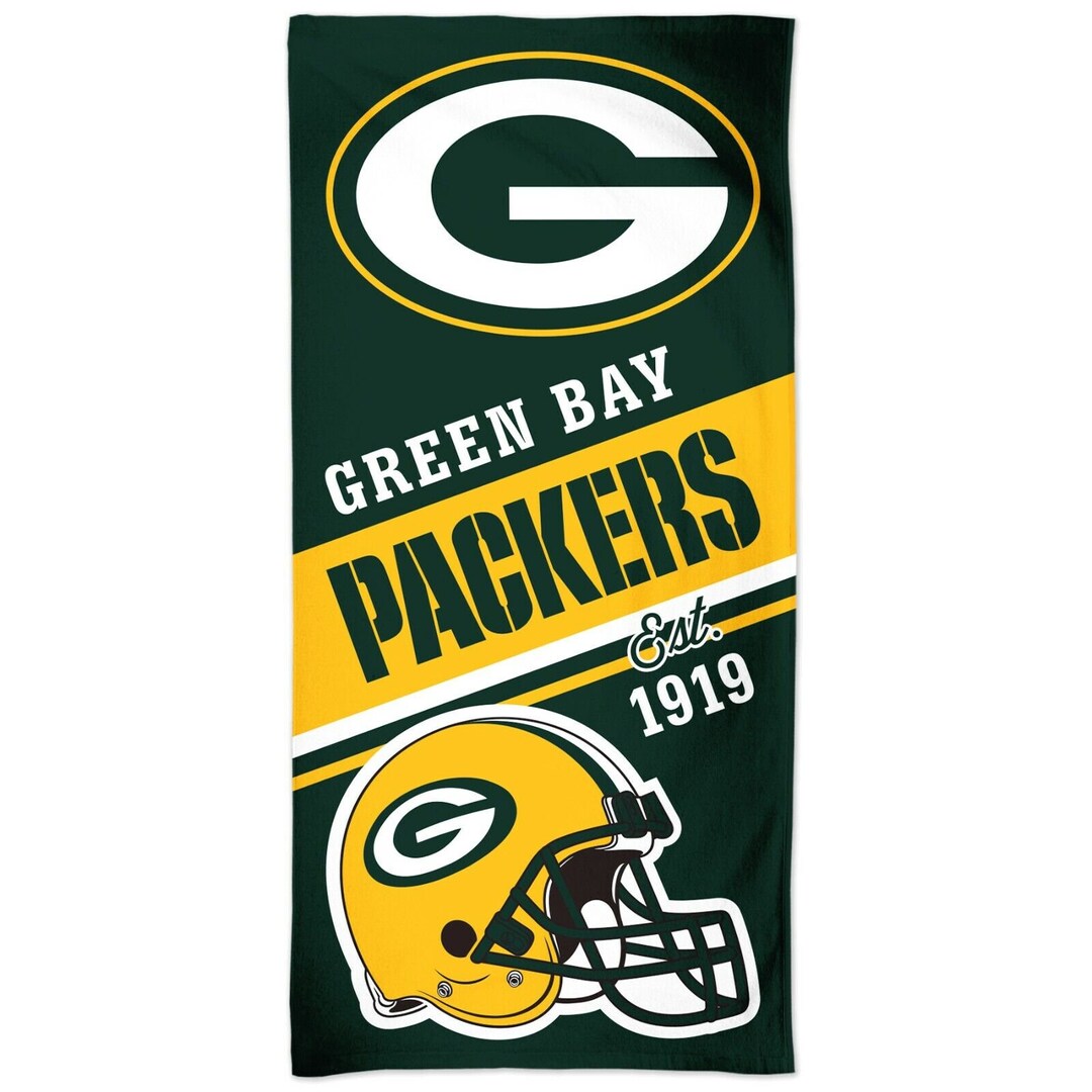 Green Bay Packers Beach Towel - 30x60 Inch Team Spirit Towel For Pool & Beach