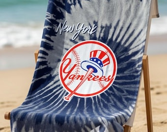 New York Yankees Tie Dye Beach Towel 30x60 MLB Baseball