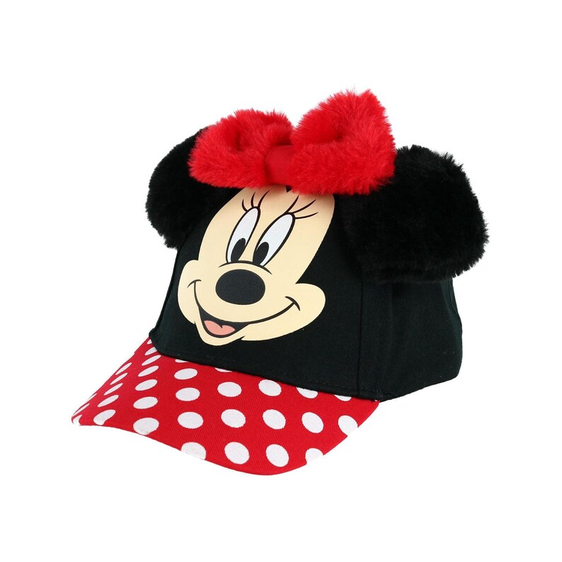 Fluffy Minnie Mouse Ears Hat | Soft Plush Disney Cap for young Girls | Fuzzy Ear Baseball Hat for Theme Parks Travel Gift image 4