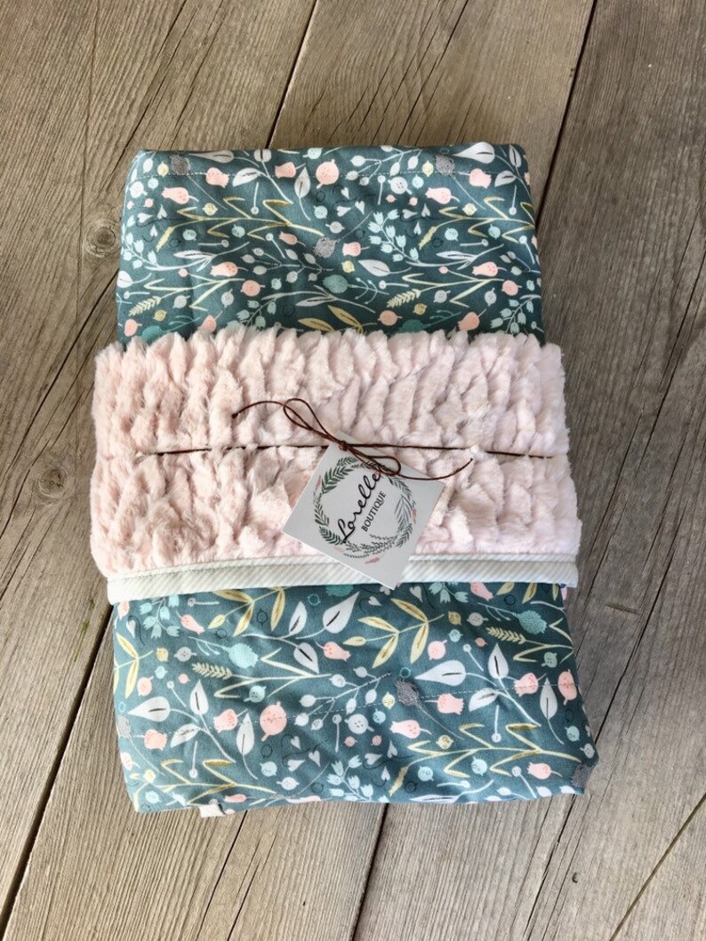 Ready to ship baby girl blanket crib blanket Binded Baby Etsy