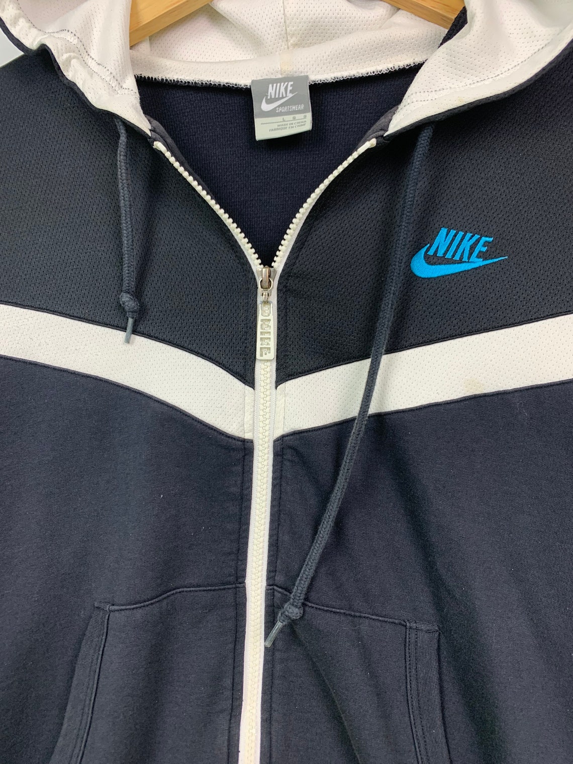 Suéter nike raro diseño agradable cremallera completa Etsy