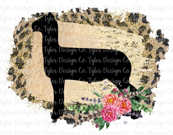 Leopard Floral Lamb Sublimation Design (PNG File)