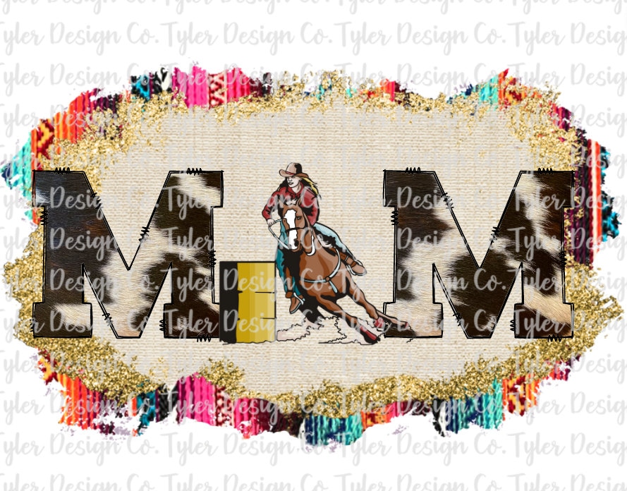 Barrel Racer Mom Cow Print: Rodeo Horse Design (PNG File) - Etsy