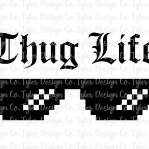 Projekt okularów przeciwsłonecznych Thug Life Pixel: sublimacja PNG (pobranie cyfrowe)