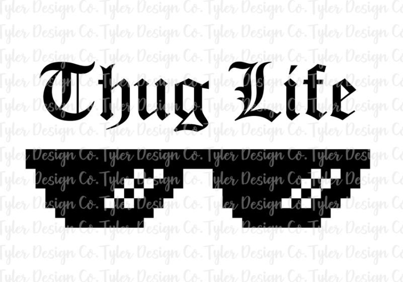 Thug Life Pixel Sunglasses Design: Sublimation PNG (digital