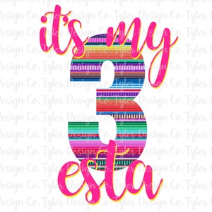 Fiesta 3rd Birthday Design: Colorful Serape Number (Digital Download)