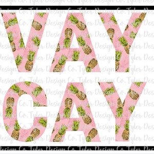 Vay Cay v1, Pineapple Vacation, Fun Summer Pink Sublimation, Digital Design Download, PNG File