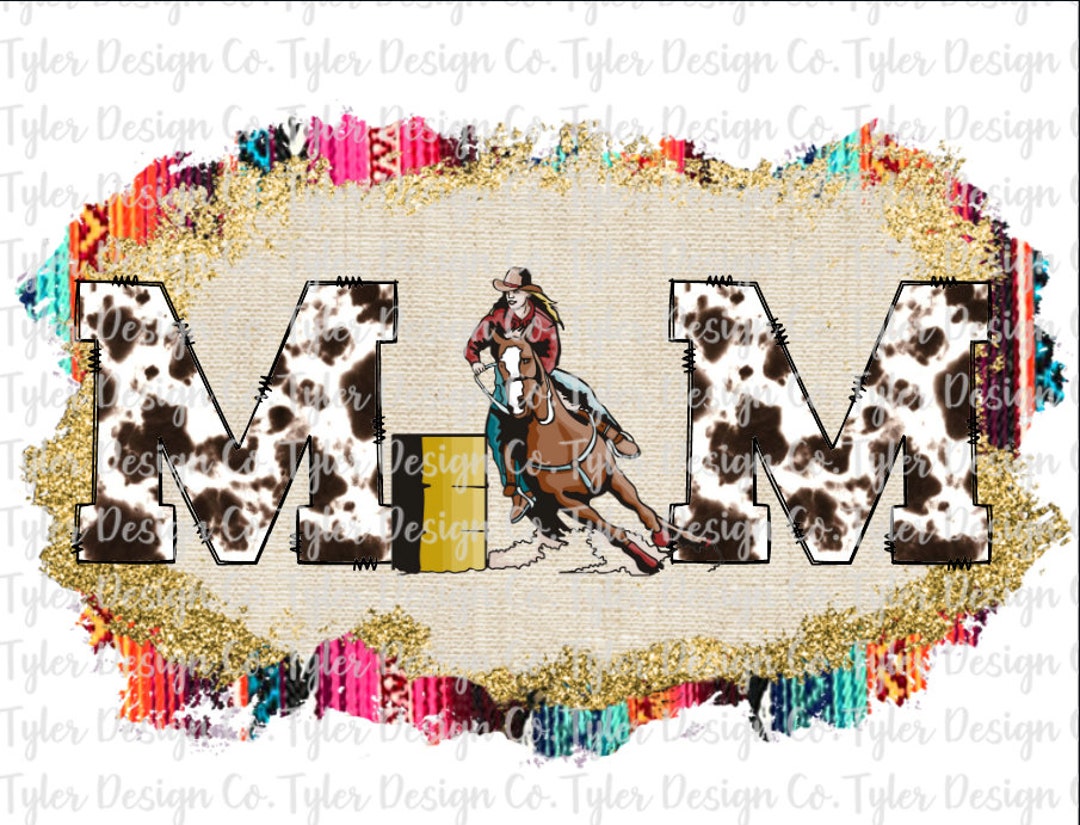 Barrel Racer Mom Cow Print: Rodeo Horse Design (PNG File) - Etsy