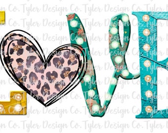 Funky Leopard Print Heart - Valentine's Day Sublimation (PNG File)