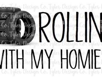 Rollin' With My Homies PNG: Funny Car & Truck Design (Digital Download)