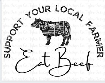 Support Local Farmer Beef Cut Chart: PNG JPEG (Digital Download)