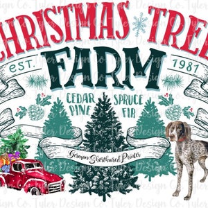 GSP Christmas Tree Farm PNG: Vintage Truck Dog (Digital Download)