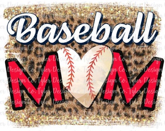 Baseball Mom, Sublimation, Leopard Glitter Sports, Sublimate file, Instant Design Download, PNG File
