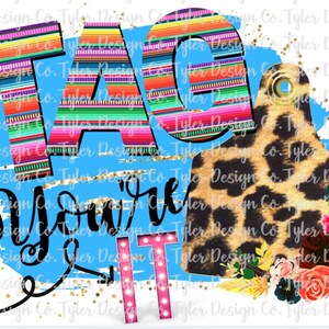 Tag You&#39;re It, Sublimation, Ag Life, Animal Showing Tag, Digital Design Download, PNG Datei Leopard, Serape, Floral, Marquee