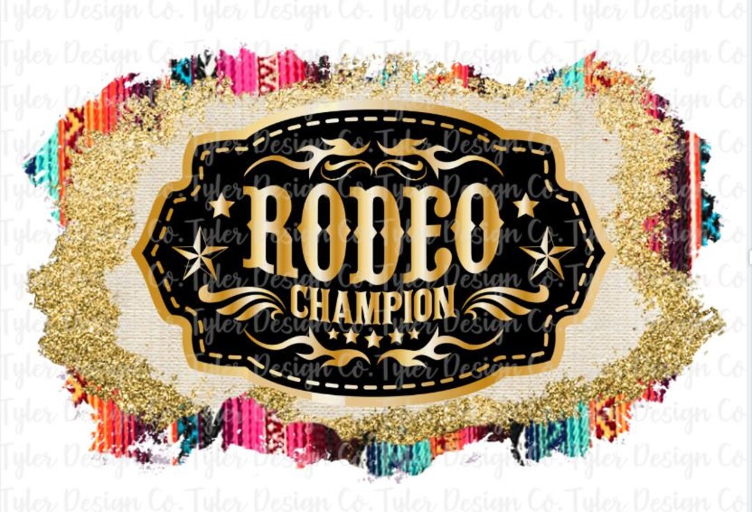 Rodeo Champion Belt Buckle on Serape Background, Cowboy Cowgirl Western ...