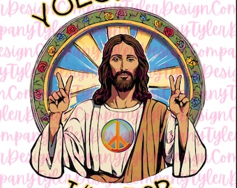 Funny Easter Jesus Peace Sign Design (JPEG & PNG File)
