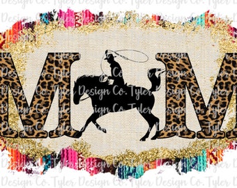 Roper Mom: Glitter Serape Western Design (PNG File)