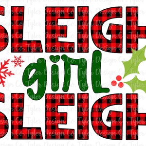 Sleigh Girl Sleigh Christmas PNG File (Digital Download)
