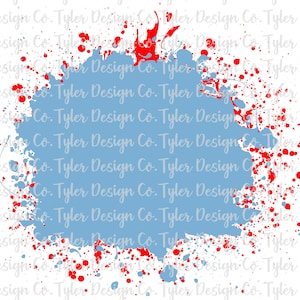 Red and Blue Paint Splatter Background (Digital Download)