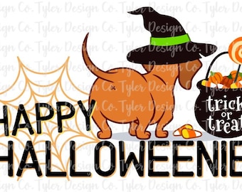 Halloween Dachshund PNG: Trick or Treat Design (Digital Download)