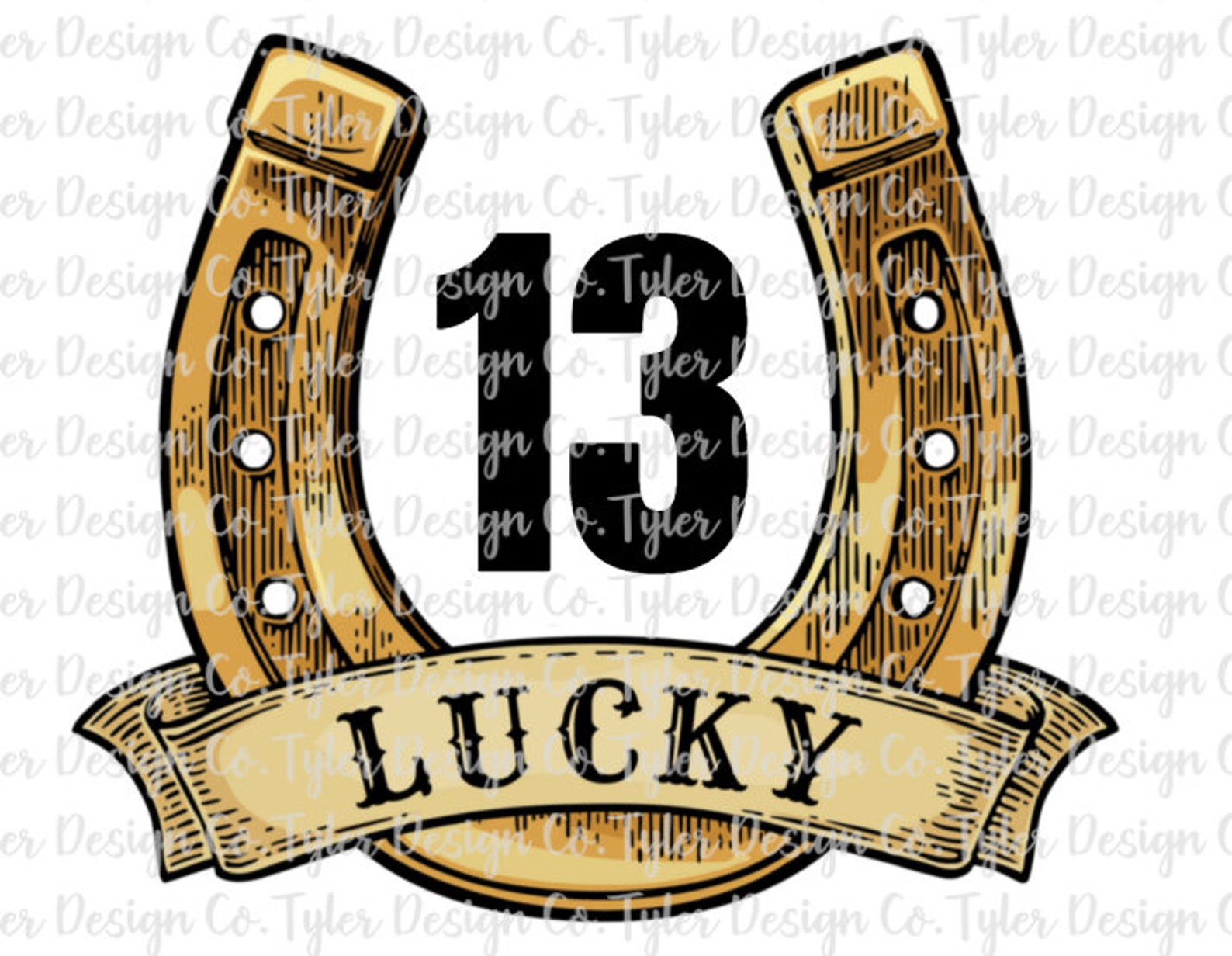 Lucky 13 Horseshoe Sublimation Clip Art Digital Design | Etsy