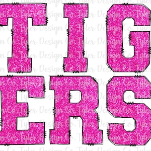 Pink Glitter Tigers, Sublimation, School Spirit Design, Pink Out, Not Actual Glitter, Design ONLY, Instant Download, JPEG and PNG File