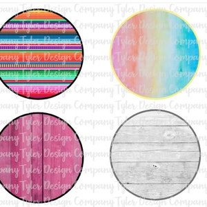 Circle Backgrounds: Serape, Wood, Watercolor Designs (PNG File)