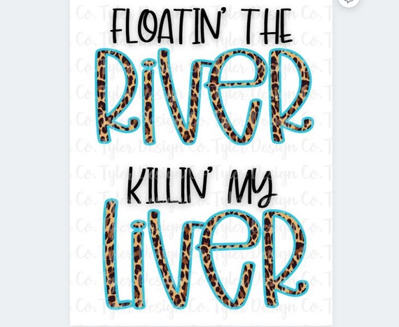Floating the River PNG: Funny Summer Design (Digital Download)