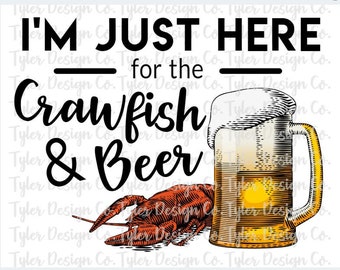Crawfish & Beer Print: Funny Sublimation Design (PNG File)