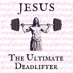 Gesù, l'ultimo Deadlifter, divertente, design pasquale della chiesa cristiana, file JPEG e PNG