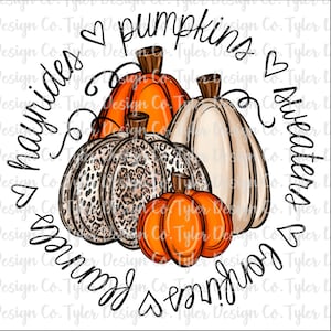 Fall Pumpkins PNG Clipart: Bonfires & Hayrides (Digital Download)