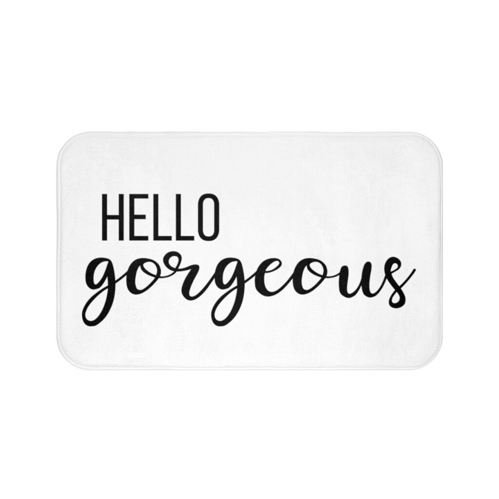 Hello Bath Mat Bath Rug Home Decor Bathroom Etsy