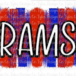 Rams School Spirit Sublimation Design: Football, Basketball, Volleyball (PNG File)