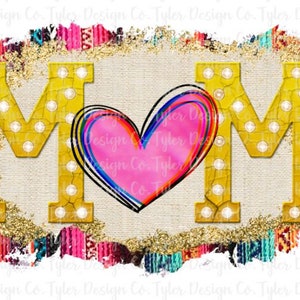 Moeder, Serape & Marquee Lights, Sublimatie, Mom Life, Moederdag, Instant Digital Download, PNG-bestand
