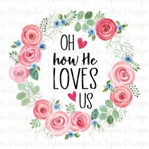Watercolor Floral Circle PNG: Christian Faith Design (Digital Download)