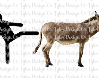 Kick Ass, Sublimation, Funny Humor Shirt Design, Donkey Jack Ass, Kicking, Digital Design Download, PNG File