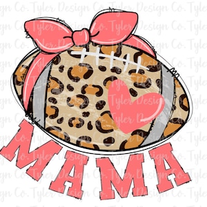 Football Mama Leopard Bow Design (Digital Download)