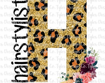 Hairstylist Leopard Glitter Floral PNG: Sublimation Clip Art (Digital Download)