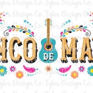 Pink Teal Cinco De Mayo Clip Art: Fiesta Party Design (PNG File)