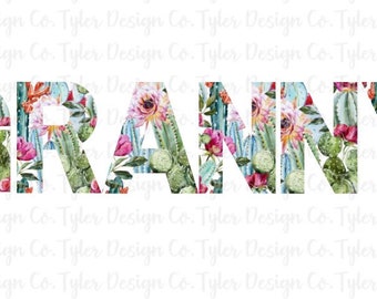 Granny Cactus Floral PNG: Sublimation Clip Art (Digital Download)